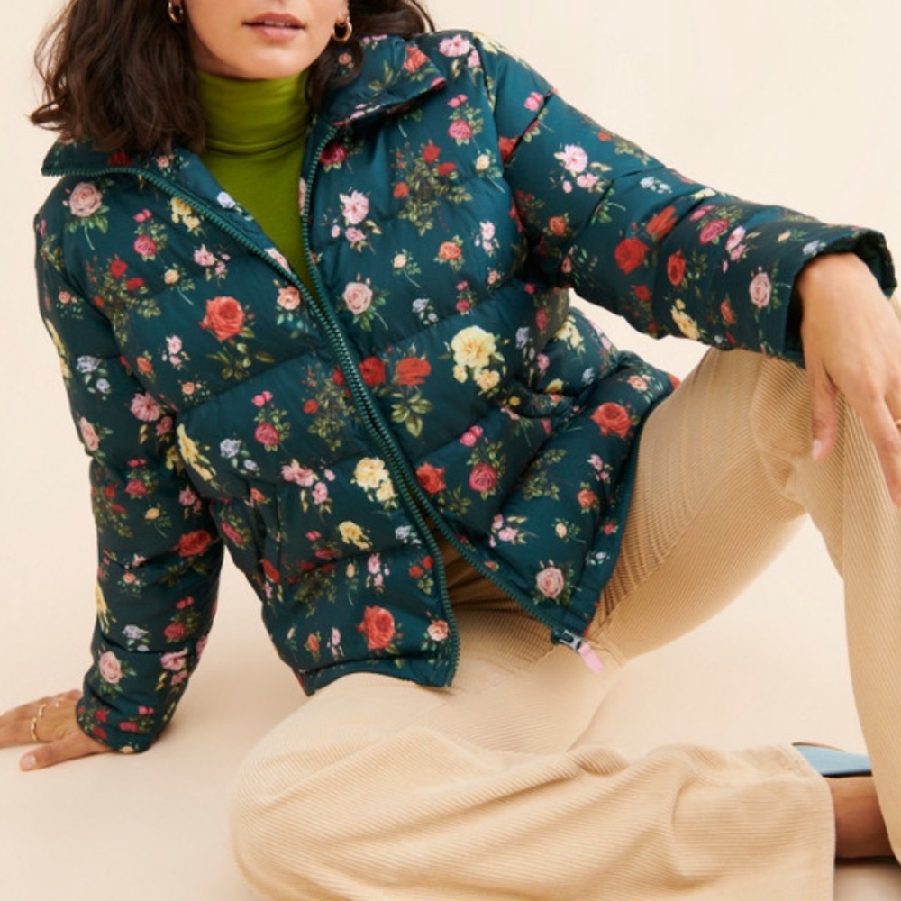 Rachel Antonoff Parker Jemma Rose Floral Puffer Jacket - Picture 3 of 8